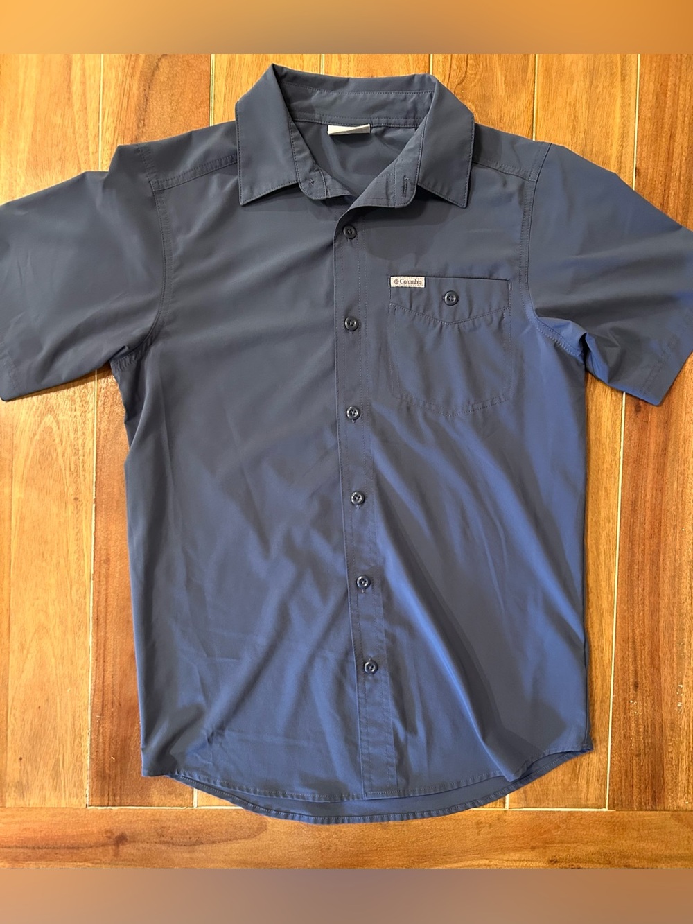 Columbia Mens XS Short Sleeve Slate Grey Performance Button Down Shirt